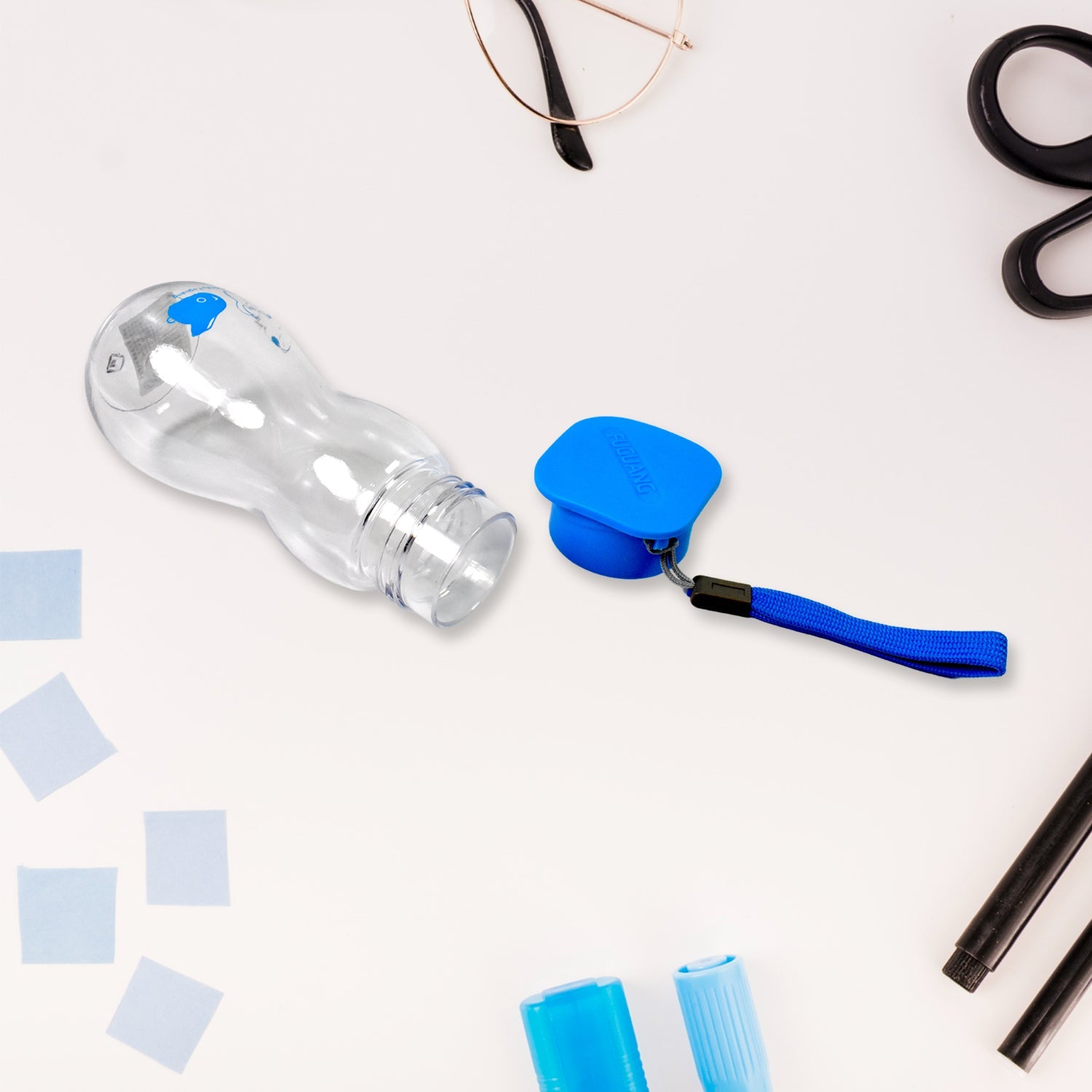 Transparent Travel Portable Water Bottle with Carry Straps (280 ML / 1 Pc) Transparent Travel Portable Water Bottle with Carry Straps (280 ML / 1 Pc)